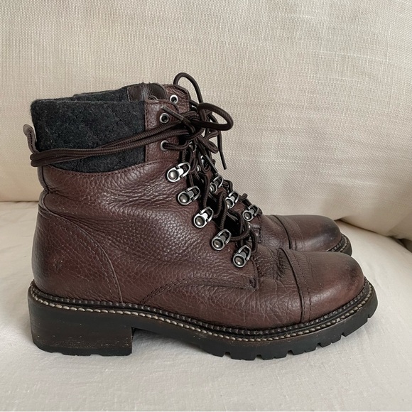 Frye Brown Leather Winter Combat Boot - Picture 6 of 11